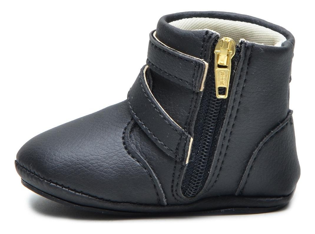 Botinha Infantil Bebe Lisa Fivelas Conforto Preto 2