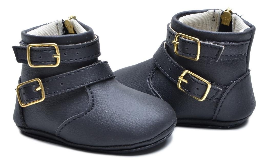 Botinha Infantil Bebe Lisa Fivelas Conforto Preto 3