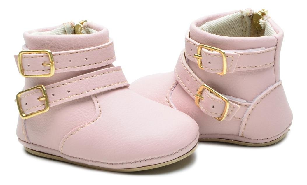 Botinha Infantil Bebe Lisa Fivelas Conforto Rosa 3