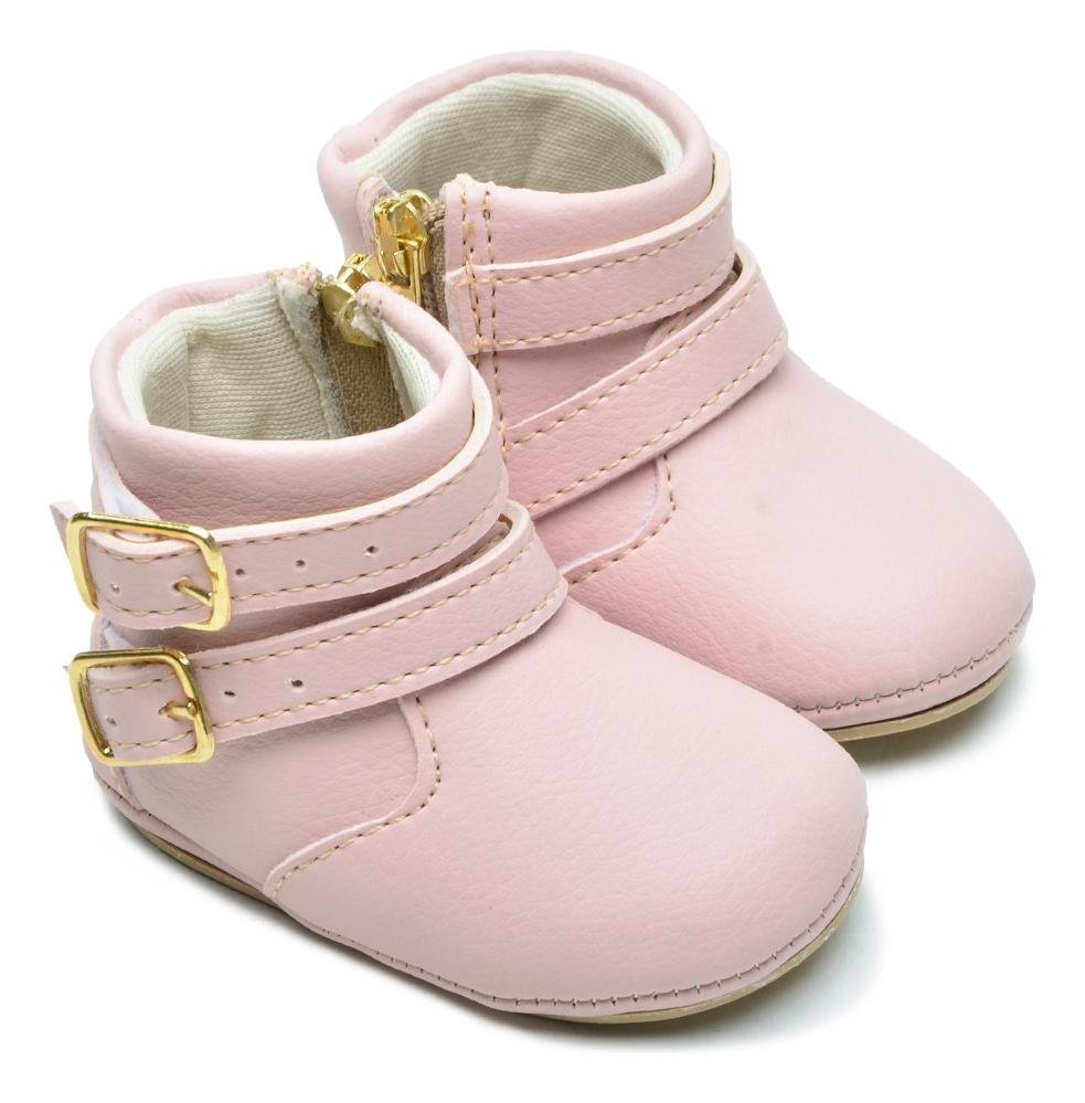 Botinha Infantil Bebe Lisa Fivelas Conforto Rosa 4