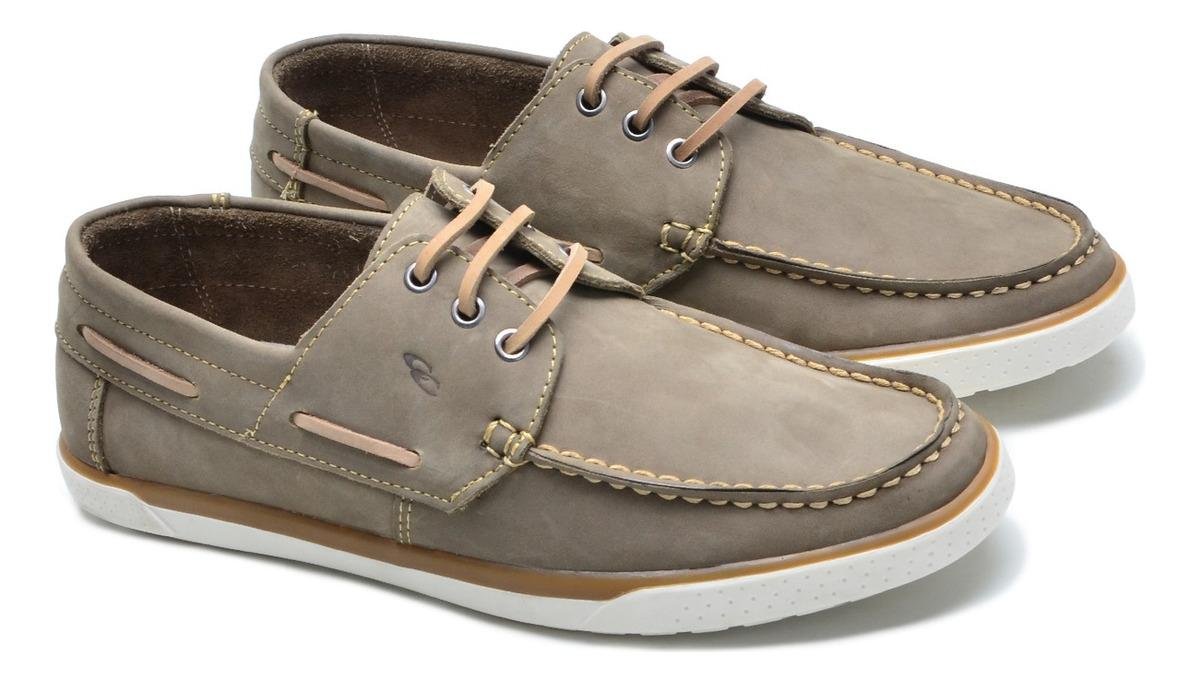 Docksider Masculino Couro Nobuck Cadarco e Solado em Borracha Casual Cinza 3