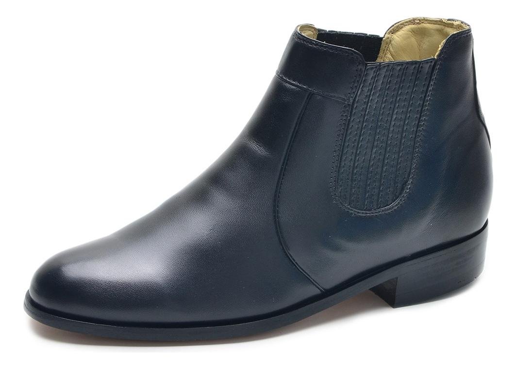 Botinha Masculina Bota Couro Cano Curto Social Conforto Palmilha Gel Solado Costurado