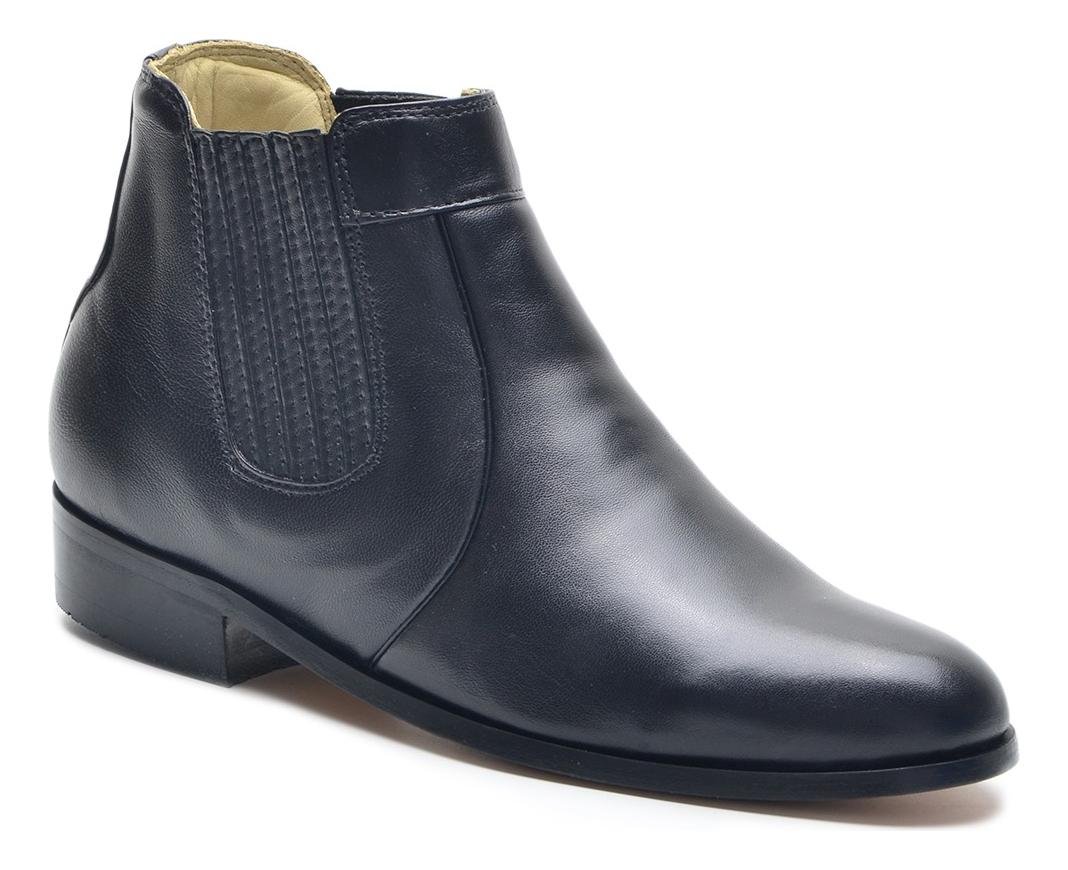 Botinha Masculina Bota Couro Cano Curto Social Conforto Palmilha Gel Solado Costurado Preto 4