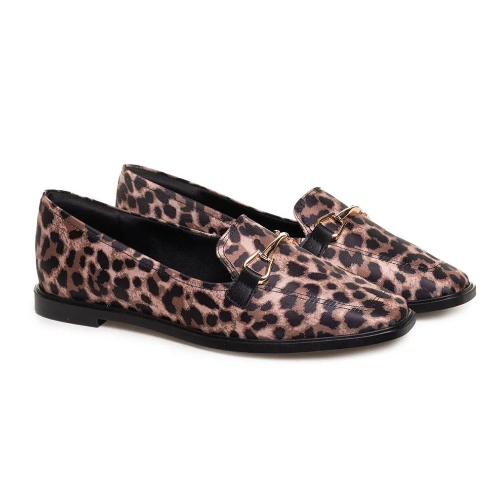 Sapato Mocassim Bebecê Estampado Feminino Onça 3