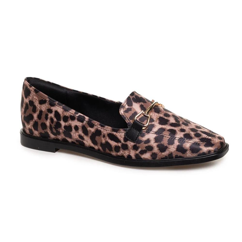 Sapato Mocassim Bebecê Estampado Feminino Onça 4