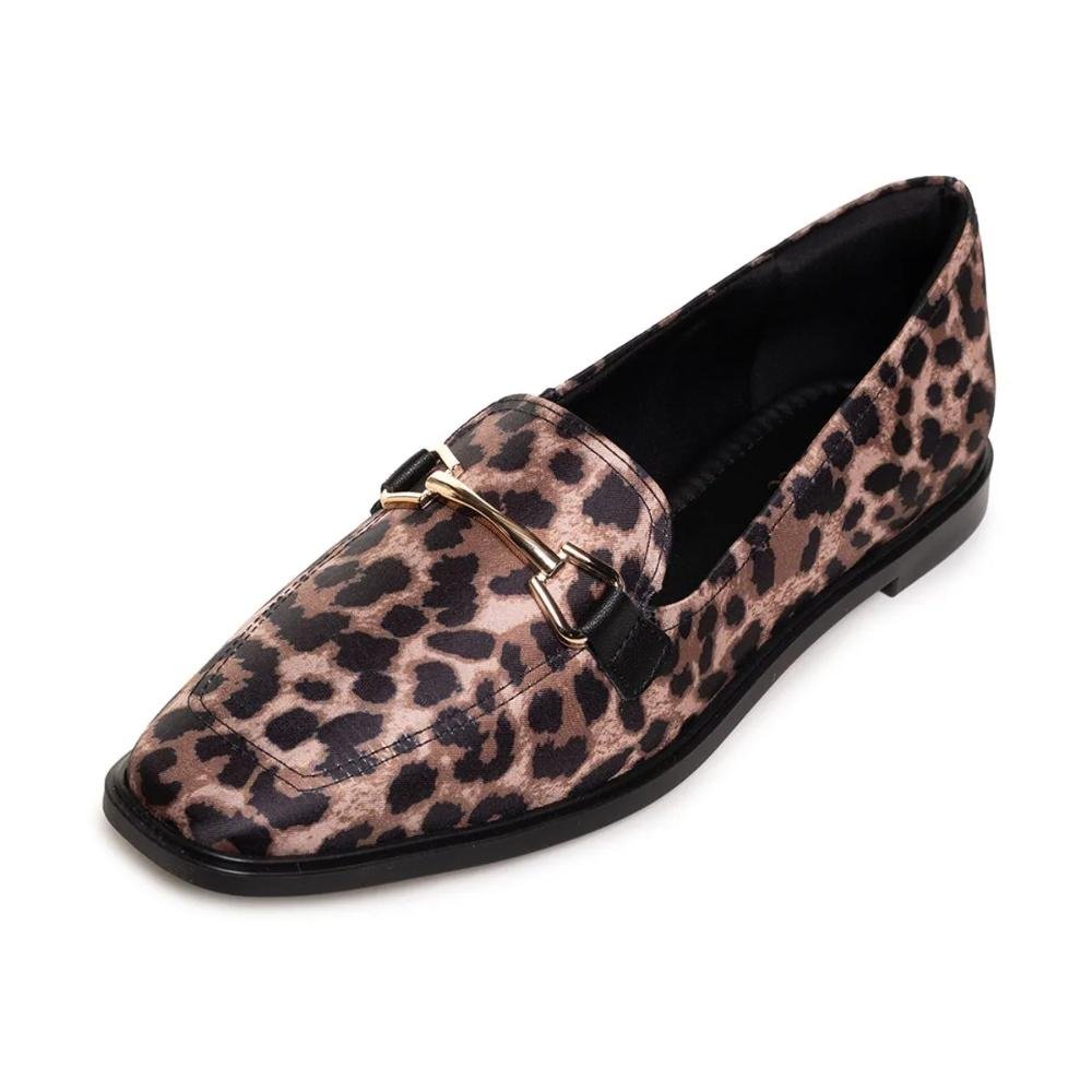 Sapato Mocassim Bebecê Estampado Feminino Onça 5