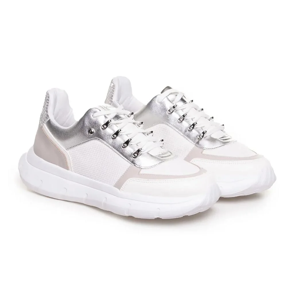 Tênis Bebecê Casual Metal Feminino Branco/Cinza/Prata 3