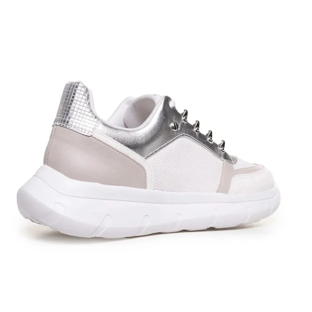 Tênis Bebecê Casual Metal Feminino Branco/Cinza/Prata 4