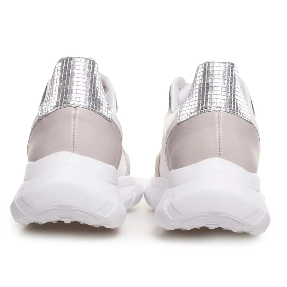 Tênis Bebecê Casual Metal Feminino Branco/Cinza/Prata 5