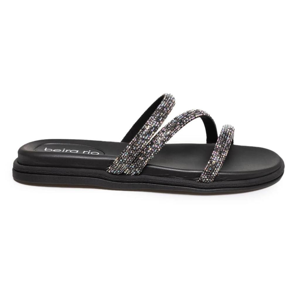 Tamanco Beira Rio Tiras Strass Feminino