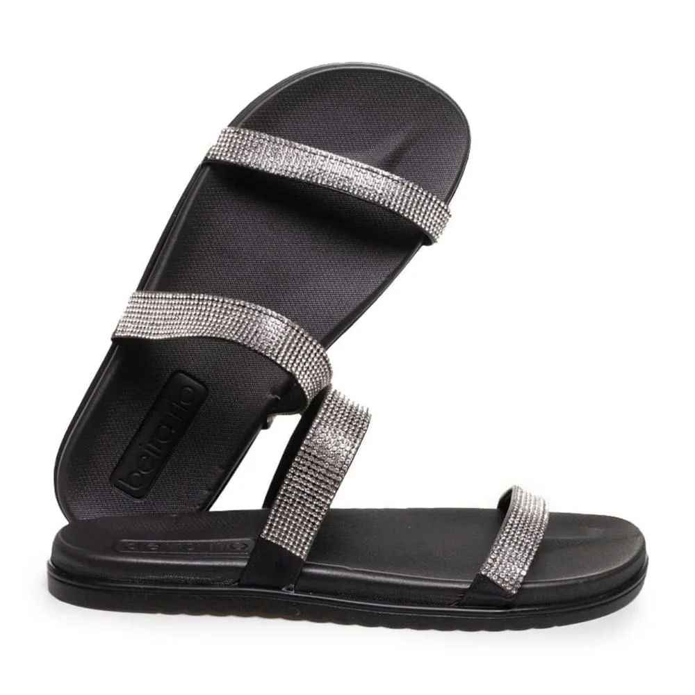 Tamanco Beira Rio Strass Feminino Preto 5