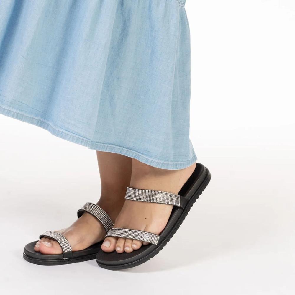 Tamanco Beira Rio Strass Feminino Preto 7