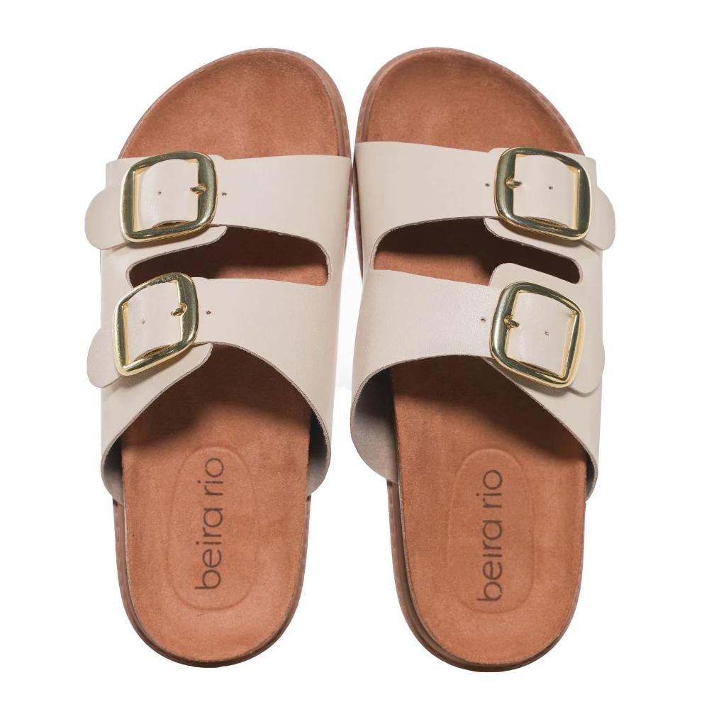 Papete Beira Rio Napa Turim Feminina Creme 4