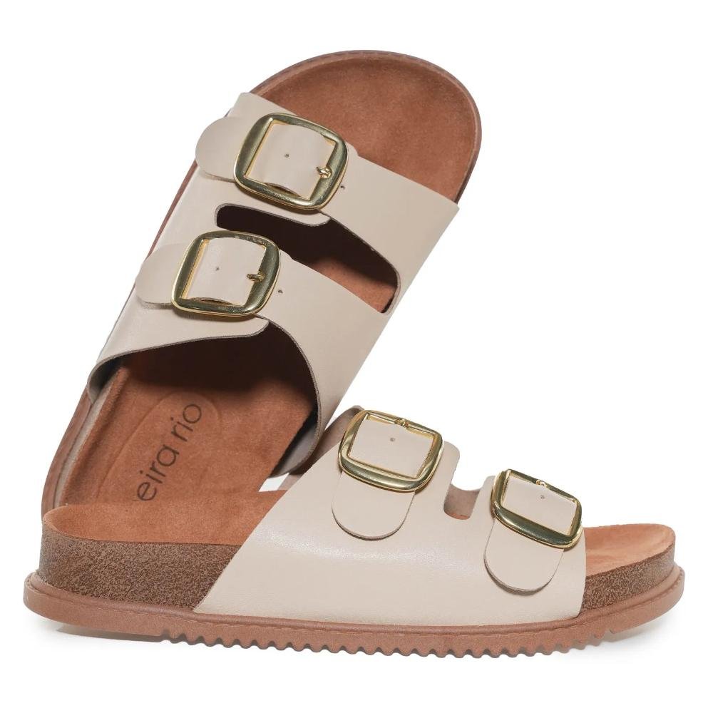 Papete Beira Rio Napa Turim Feminina Creme 5