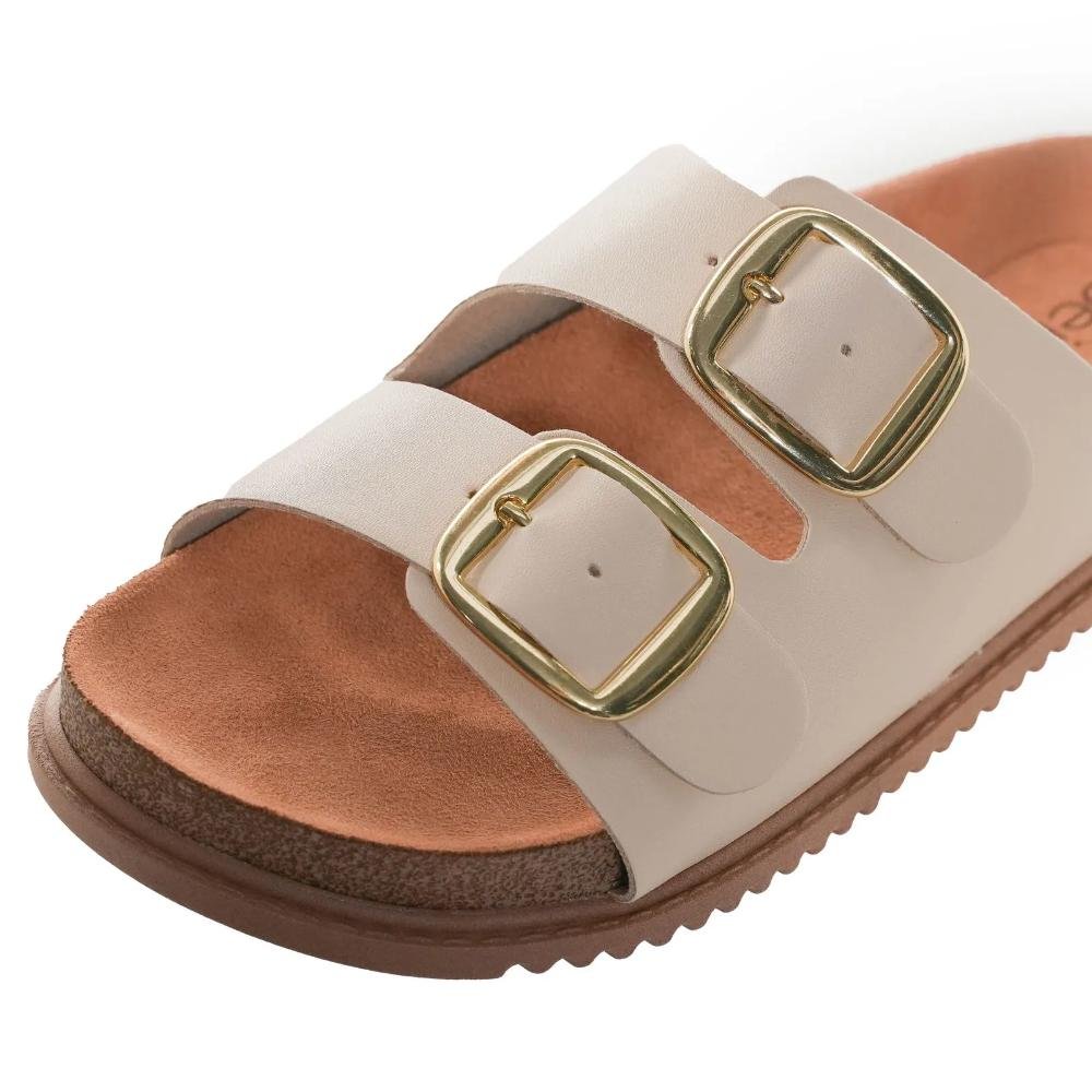 Papete Beira Rio Napa Turim Feminina Creme 6