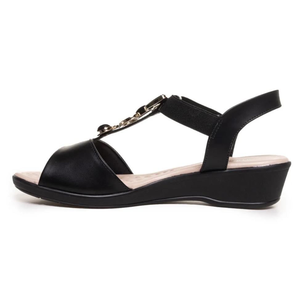 Sandália Comfortflex Anabela Feminina Preto 2