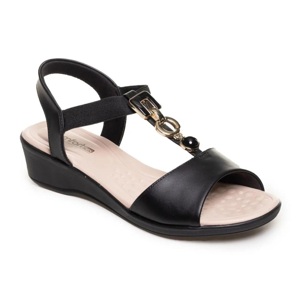 Sandália Comfortflex Anabela Feminina Preto 4