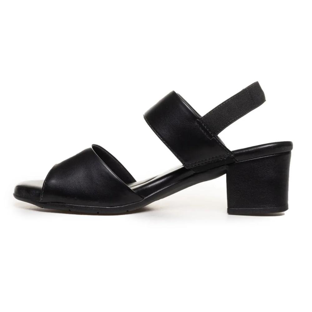 Sandália Comfortflex Clássica Salto Grosso Feminina Preto 2