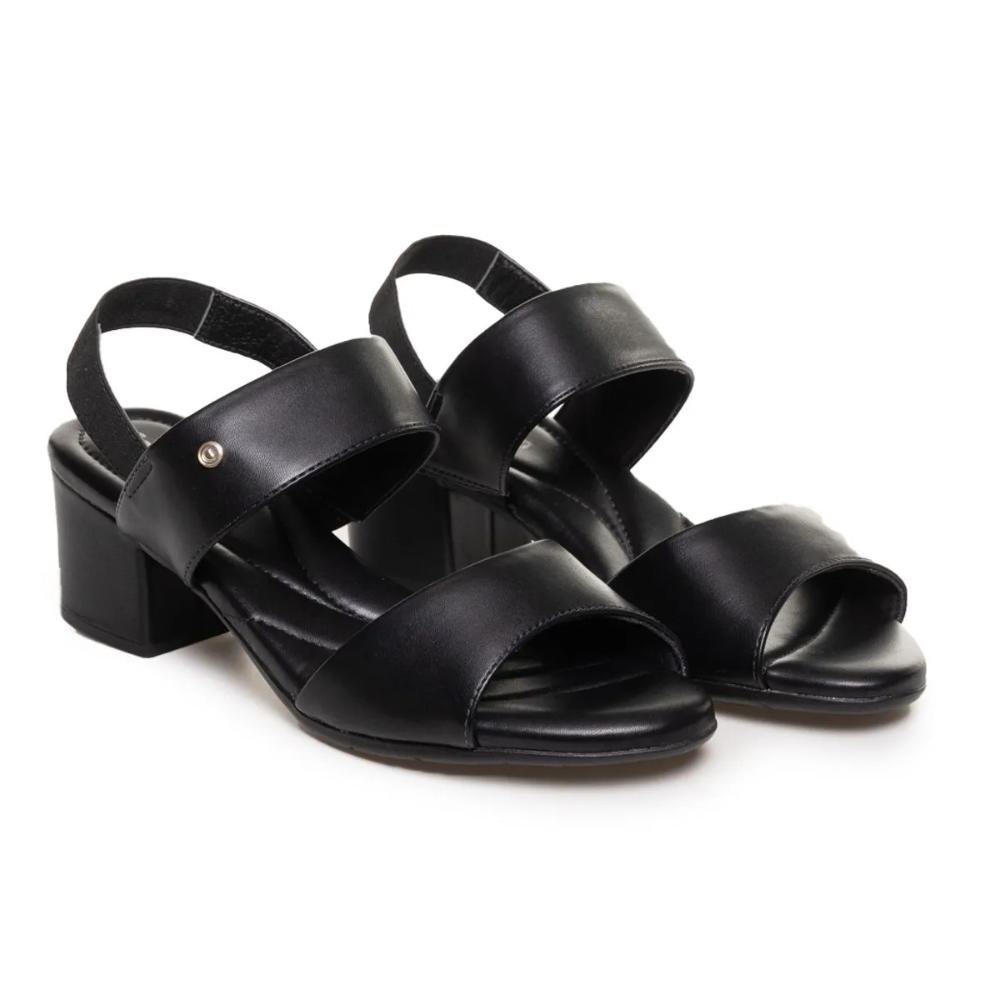 Sandália Comfortflex Clássica Salto Grosso Feminina Preto 3