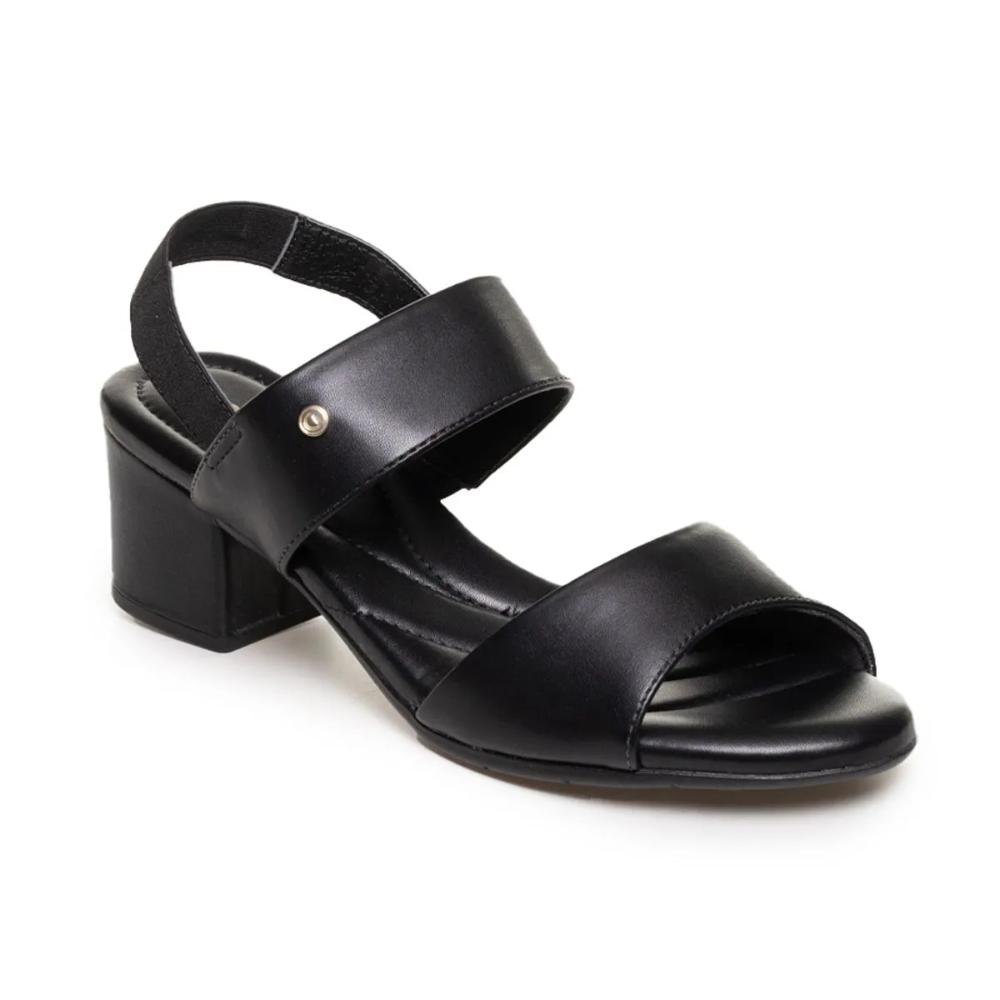Sandália Comfortflex Clássica Salto Grosso Feminina Preto 4
