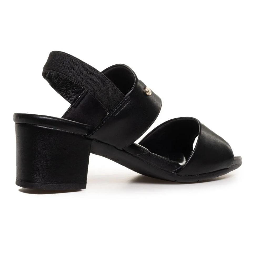 Sandália Comfortflex Clássica Salto Grosso Feminina Preto 5