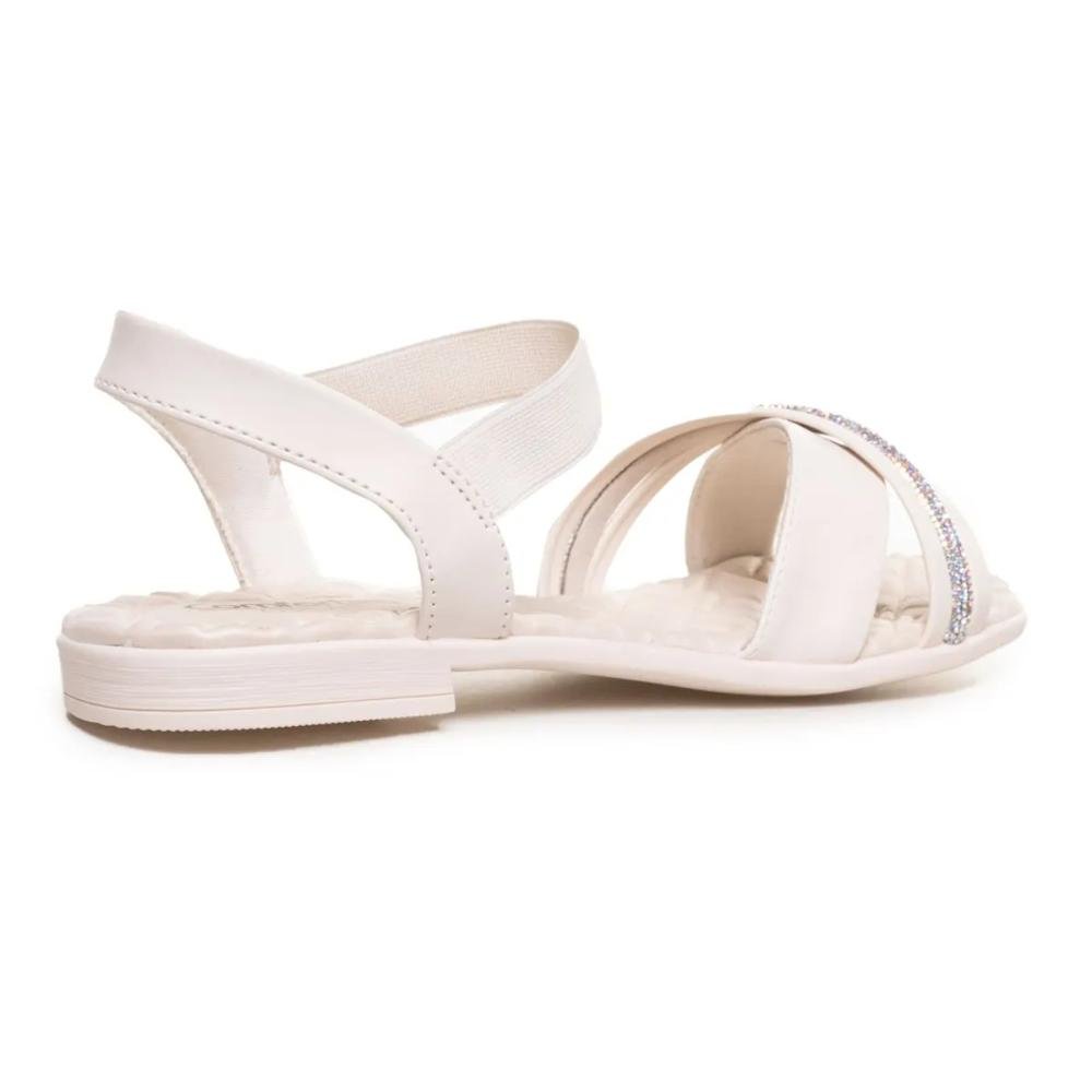 Sandália Comfortflex Rasteira Strass Feminina Branco 6