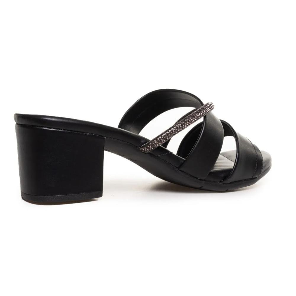 Tamanco Comfortflex Salto Grosso Feminino Preto 6
