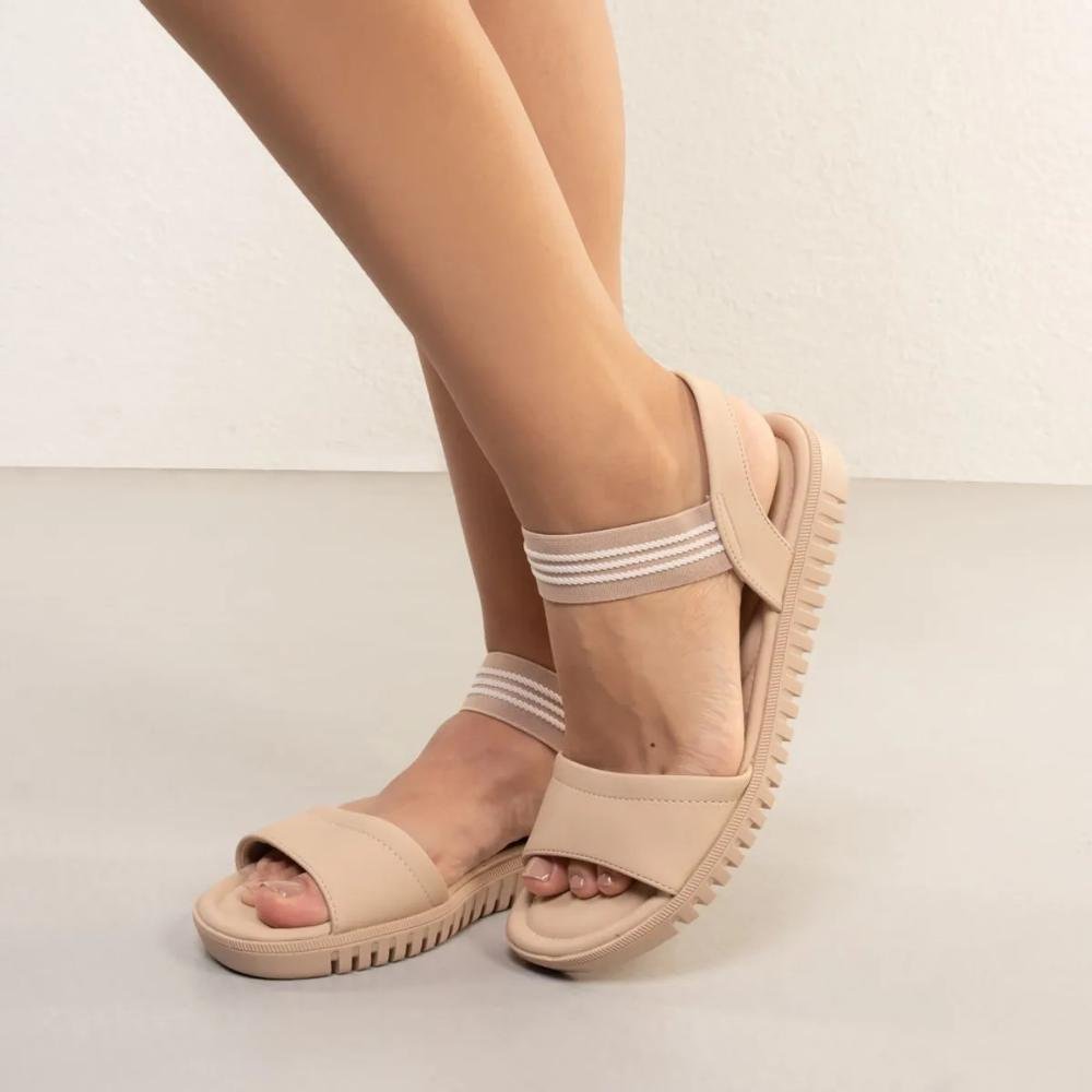 Sandália Comfortflex Elástico Feminina Nude 7