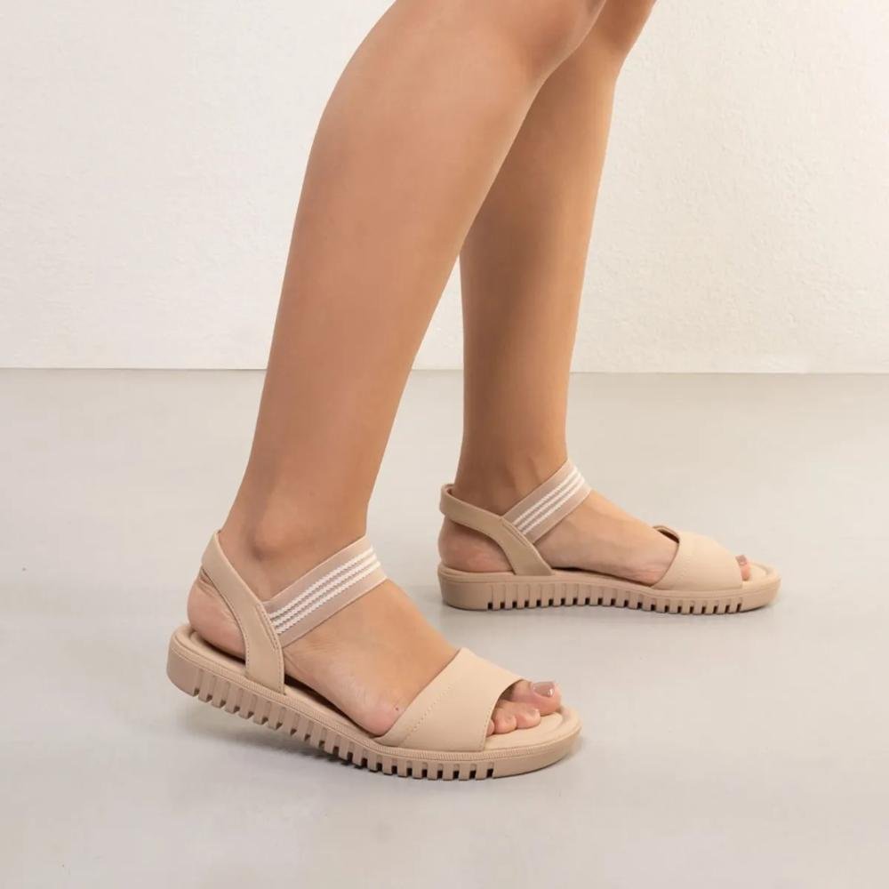 Sandália Comfortflex Elástico Feminina Nude 8