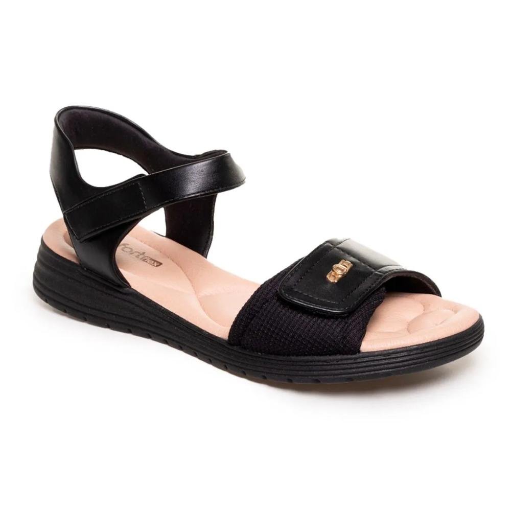 Sandália Comfortflex Velcro Feminina Preto 4