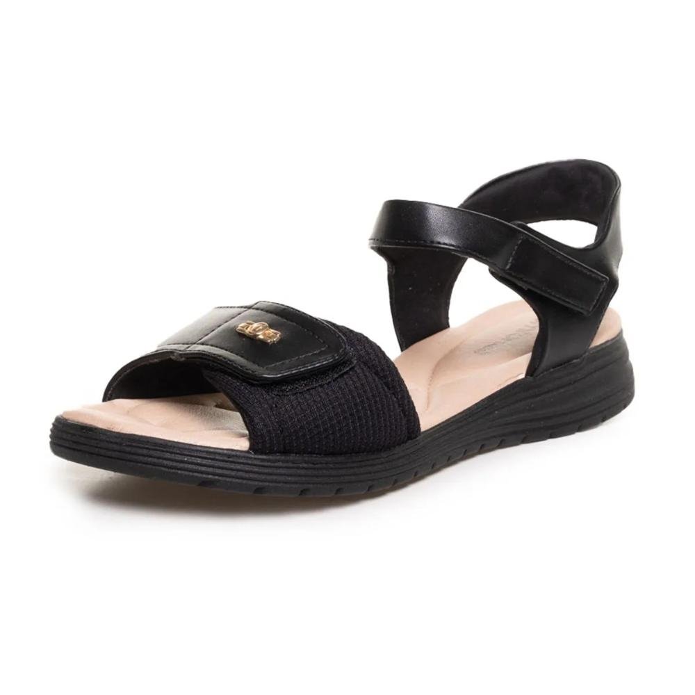 Sandália Comfortflex Velcro Feminina Preto 5