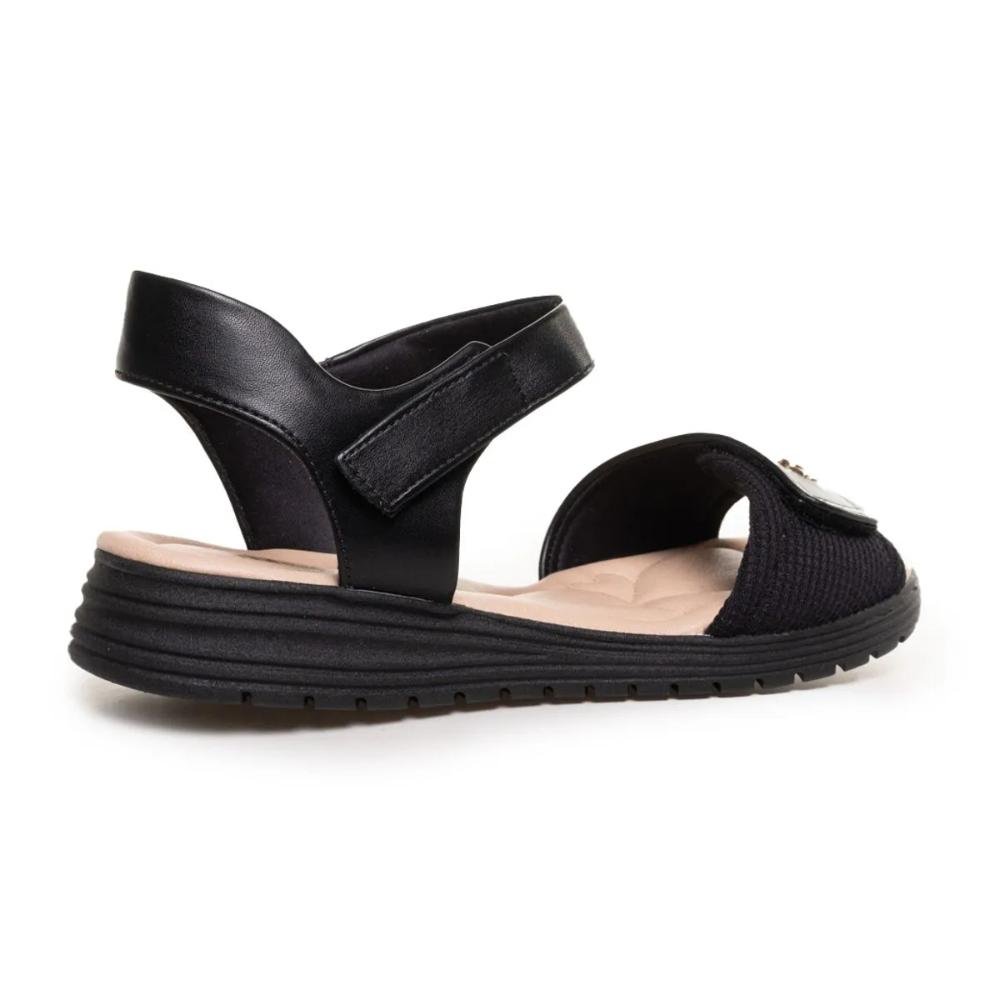 Sandália Comfortflex Velcro Feminina Preto 6