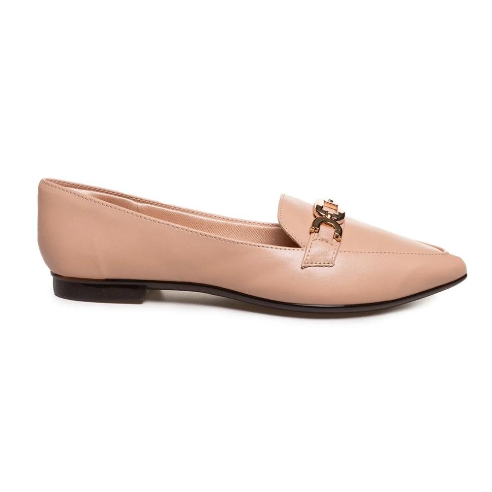 Sapato Mocassim Light Gel Bico Fino Fivela Feminino