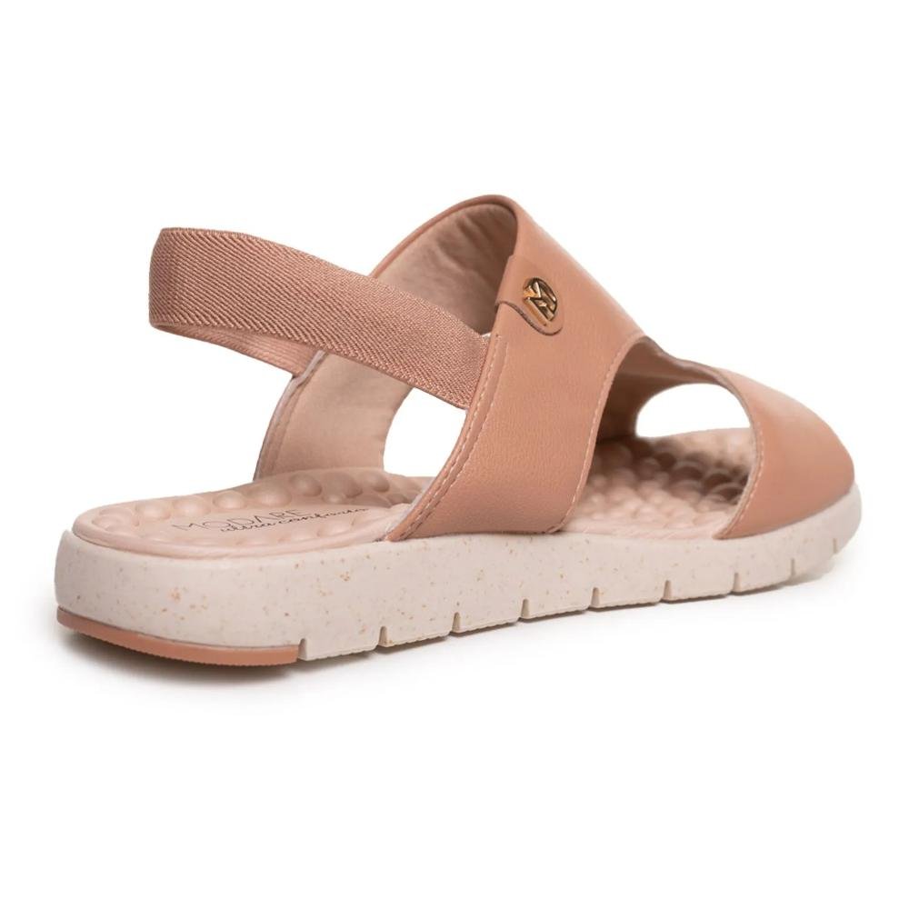 Sandália Modare Anabela Elástico Recortes Feminina Nude 6