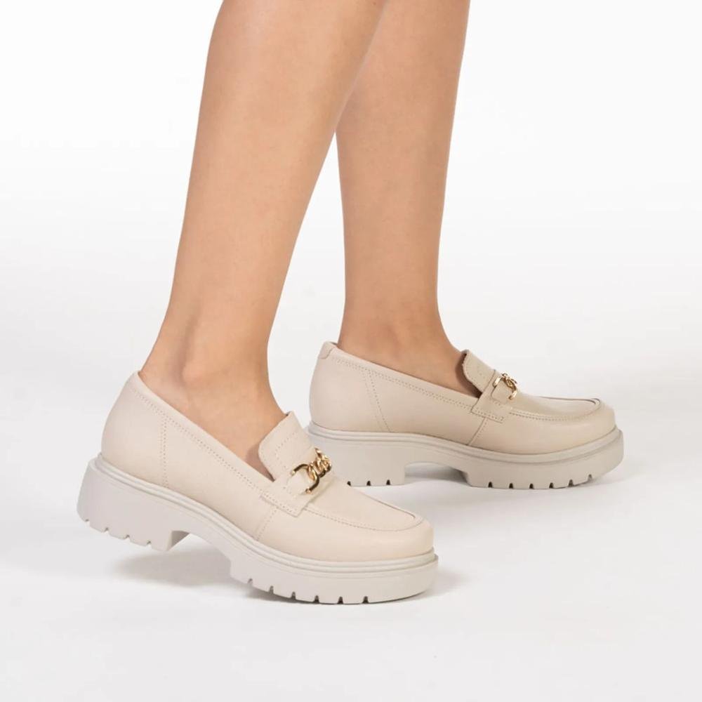 Sapato Mocassim Pegada Fivela Feminino Linho 7