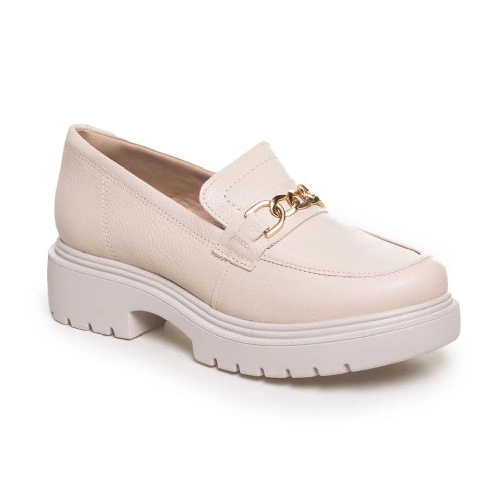 Sapato Mocassim Pegada Fivela Feminino Linho 3