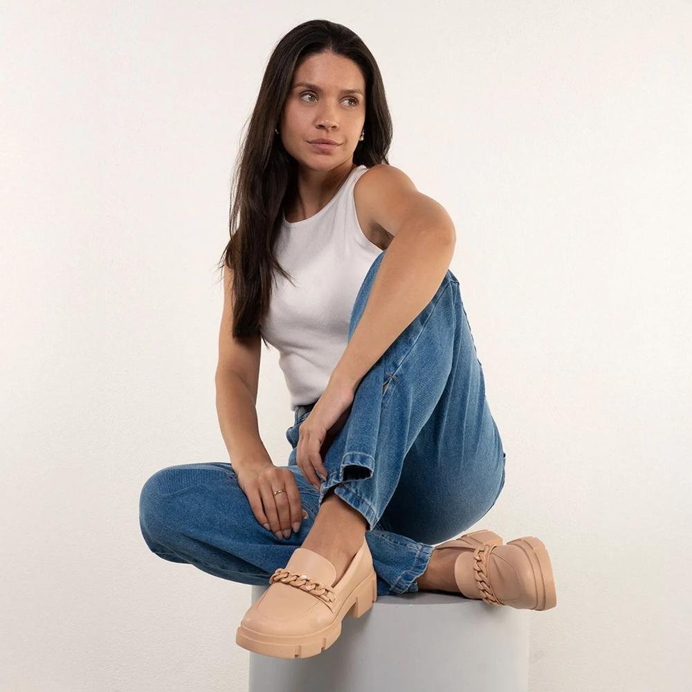 Sapato Mocassim Quiz Corrente  Feminino Nude 8