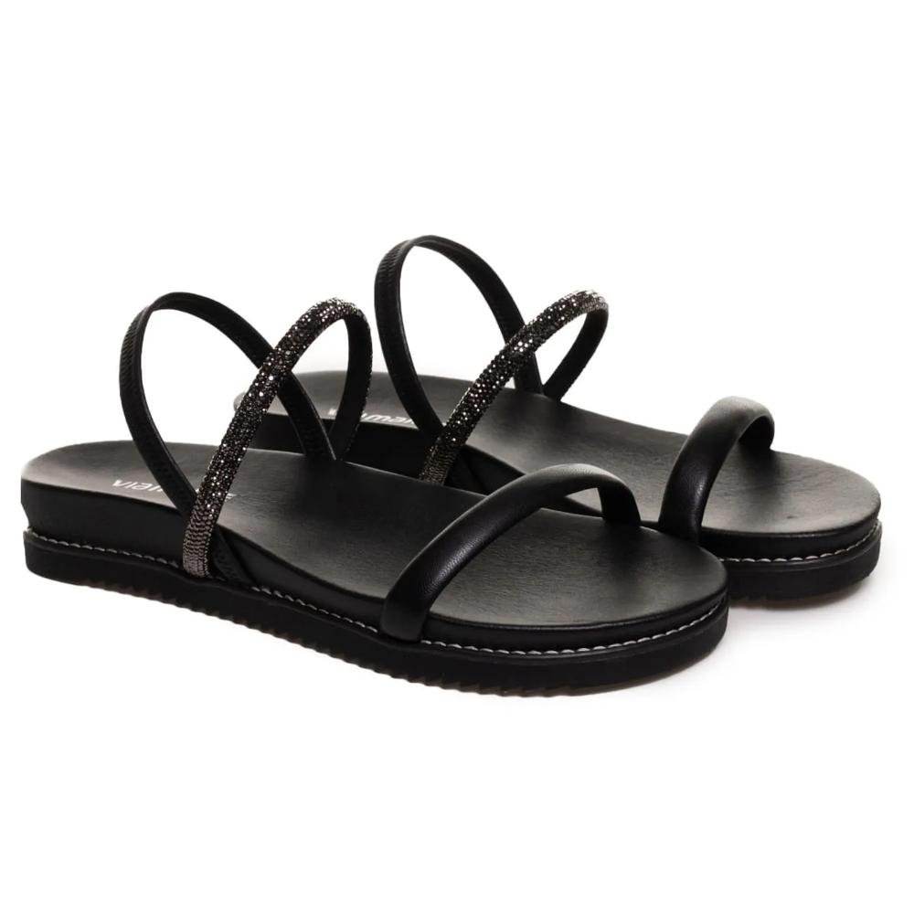 Sandália Via Marte Papete Elástico Feminina Preto 4