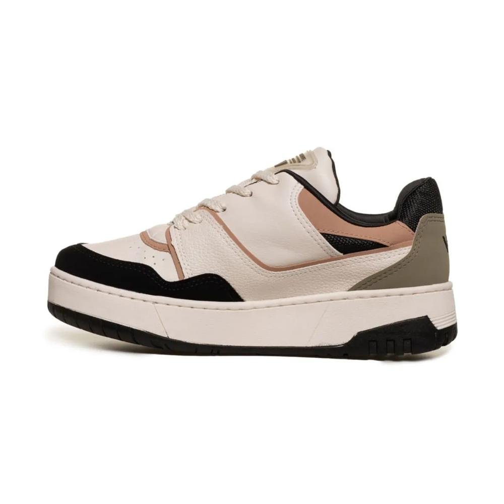 Tênis Via Marte Casual Plataforma Feminino Bege/Preto/Verde 2