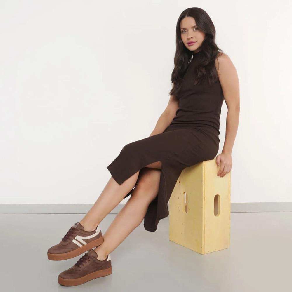 Tênis Via Marte Detalhe Lateral Feminino Marrom 10