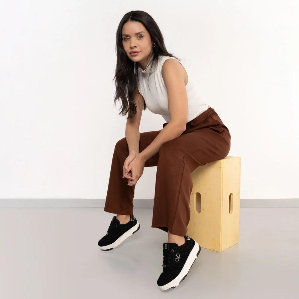 Tênis Via Marte Flatform Urbano Feminino Preto 10