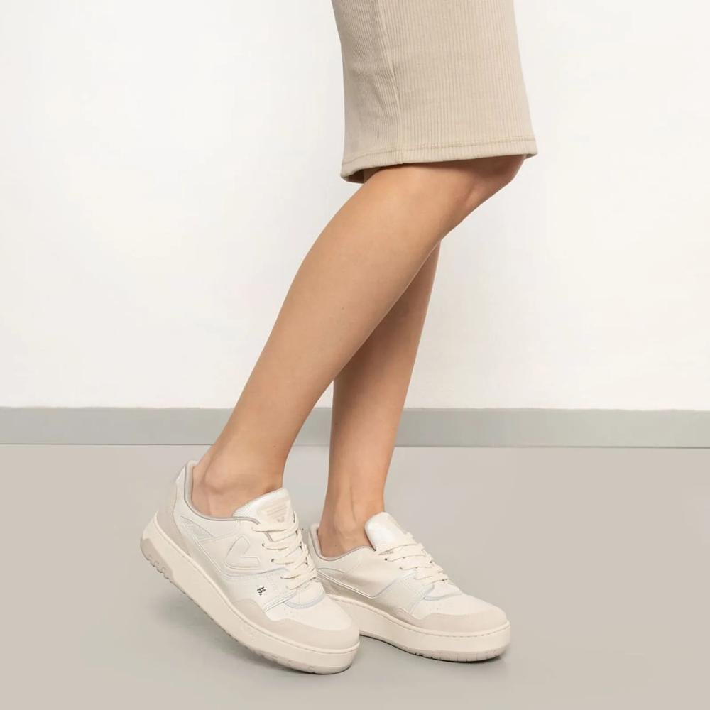 Tênis Via Marte 1977 Plataforma Feminino Bege 6