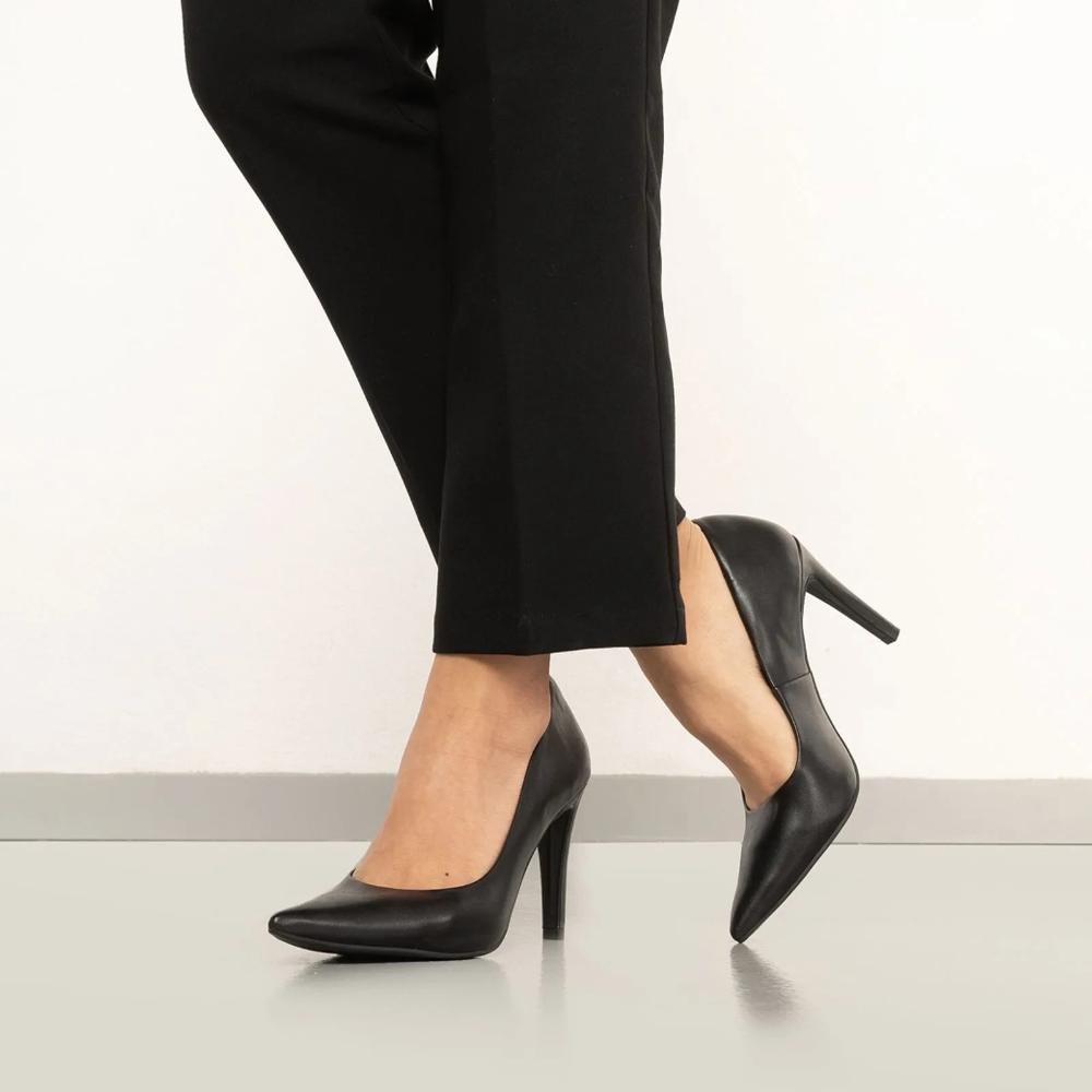 Sapato Scarpin Via Marte Bico Fino Feminino Preto 8