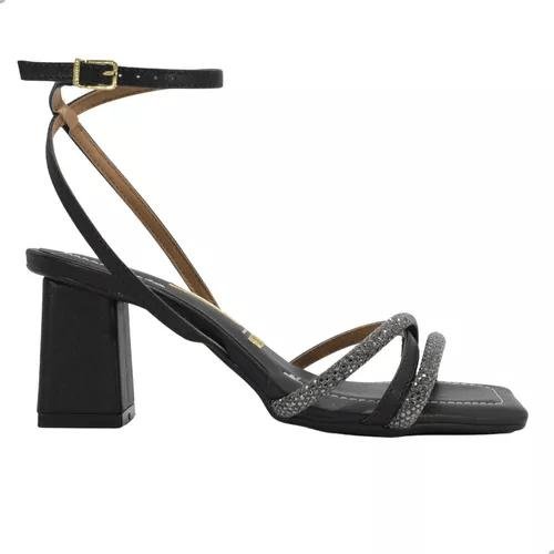 Sandália Vizzano Amarração Salto Bloco Feminina Preto 2