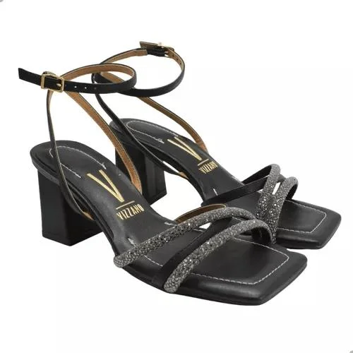 Sandália Vizzano Amarração Salto Bloco Feminina Preto 6