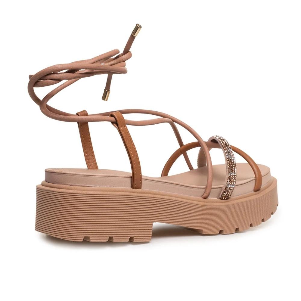 Sandália Vizzano Amarração Plataforma Feminina Nude 5