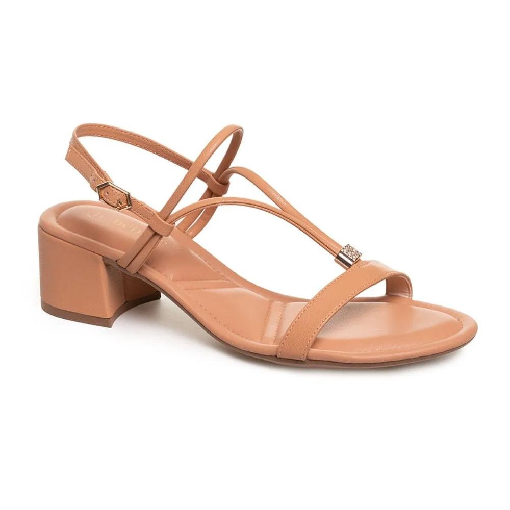 Sandália Bebecê Salto Bloco Feminina Bege 4