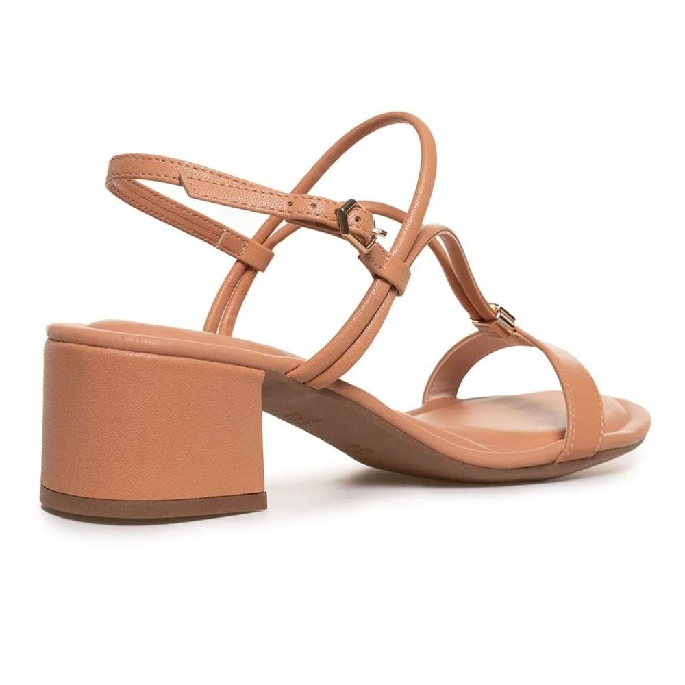 Sandália Bebecê Salto Bloco Feminina Bege 6