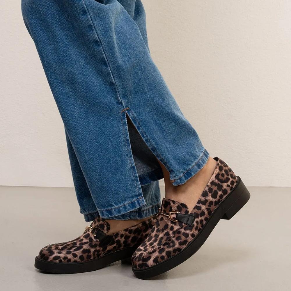 Sapato Mocassim Bebecê Fivela Feminino Onça 7
