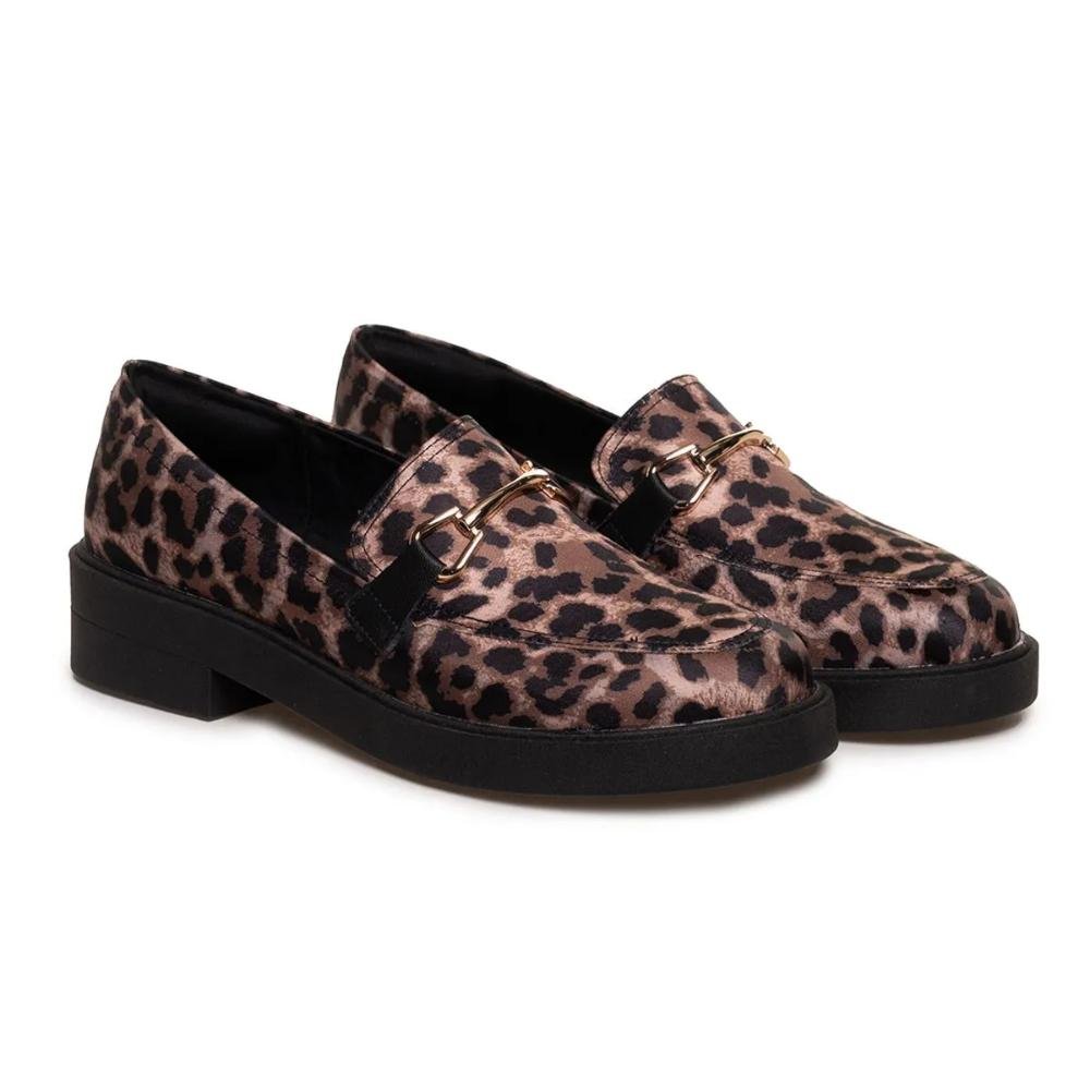 Sapato Mocassim Bebecê Fivela Feminino Onça 3